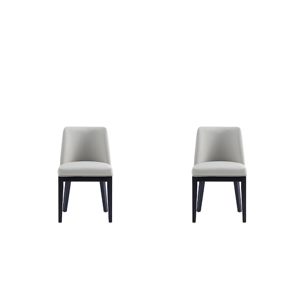 Manhattan Comfort Gansevoort Faux Leather Dining Chair in Stone Grey - Set of 2 DC051-ST - main